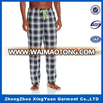 long checked pajamas pants for men,100% Polyester Home Sleep Pajama Pants Comfortable Pants